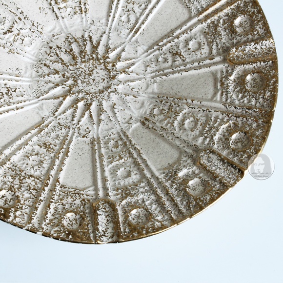 Vintage Starburst Decorative Plate Ceramic 836 USA Gold Speckles MCM Mid Century - Picture 9 of 11
